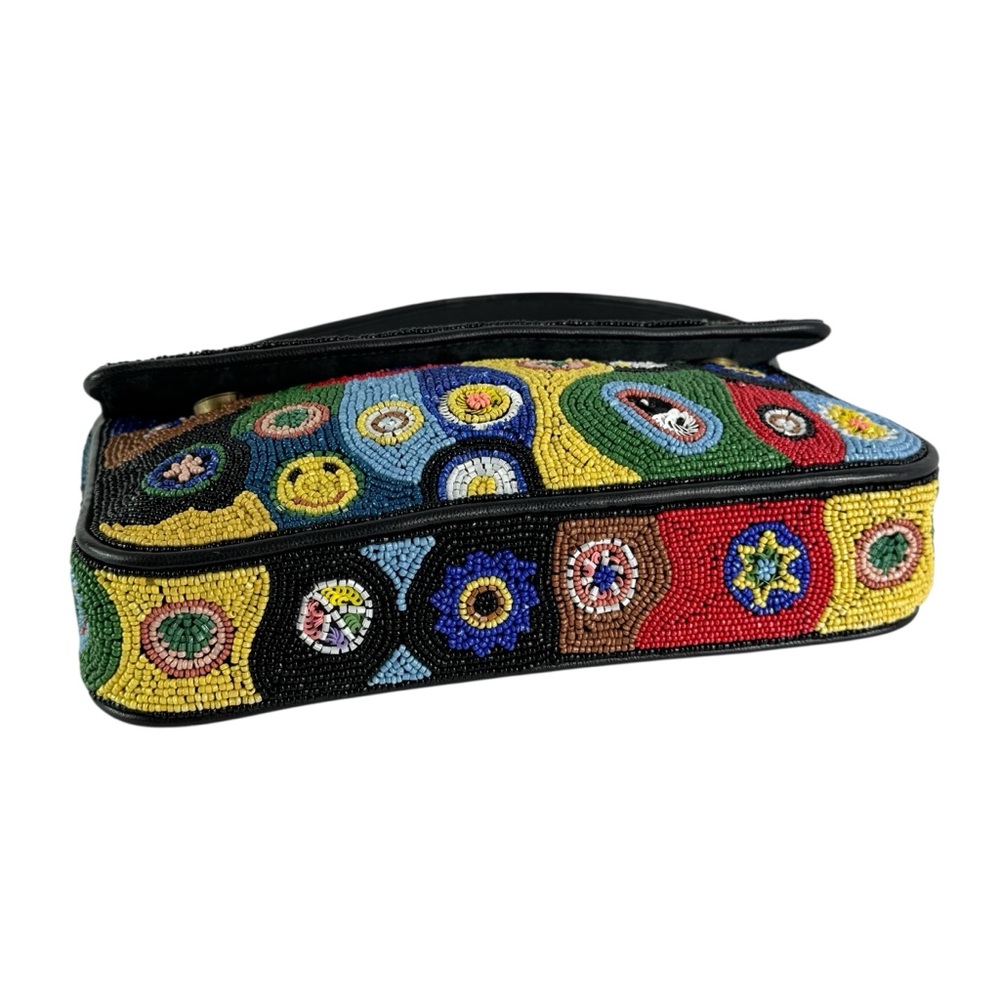 STAUD Tommy Beaded Bag Black Millefiori Shoulder Bag - Picture 6 of 11
